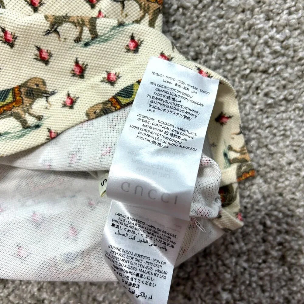 Gucci Mens Sz Small Elephant Print Polo Shirt